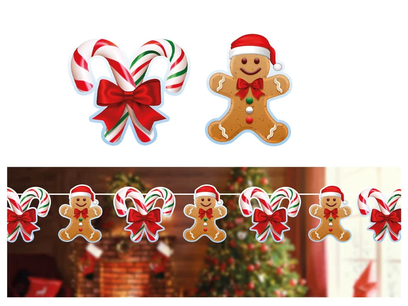 Girlang, pepparkakor & polkagrisar 300 cm