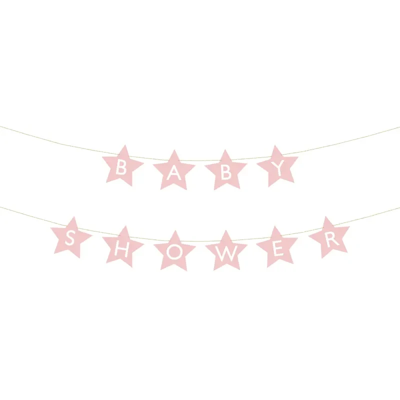 Girlang, baby shower ljusrosa 290x16,5 cm