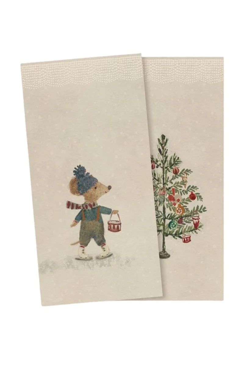 Maileg - Serviet, Lille - Julemus - 14-6103-00