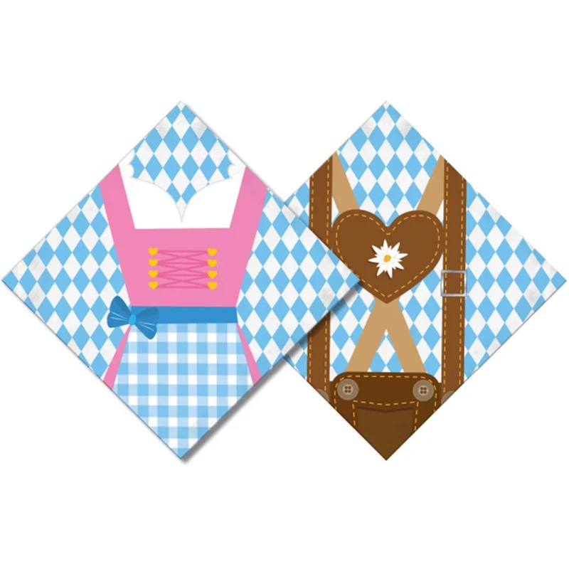 Servetter, oktoberfest Bayern Lightblue 20 st
