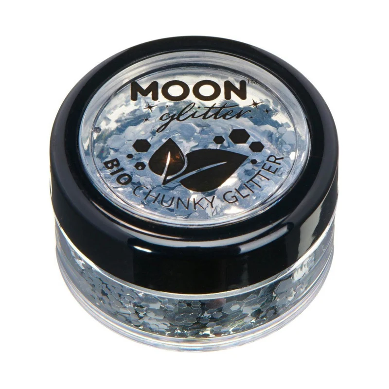 Moon Glitter Bio Chunky Glitter, silver 3 g