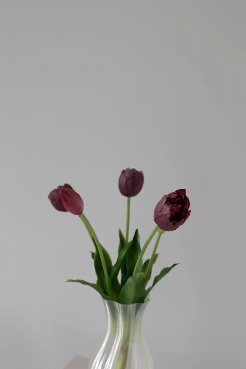 Bloom Objects - Artificial Layered Tulips Bordeaux 02-175 - Bordeaux