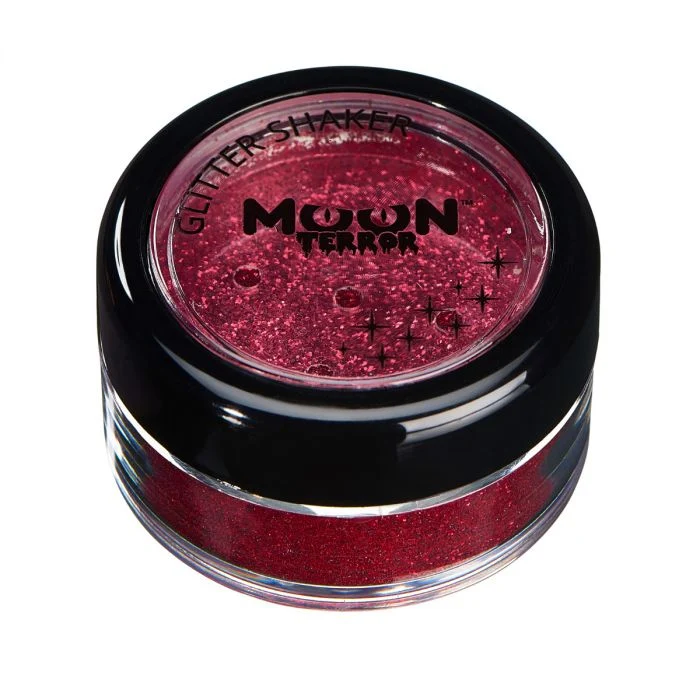 Moon terror glitter i burk, röd 3 g