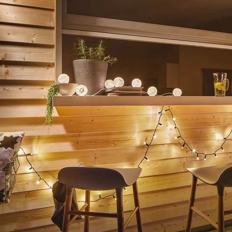 Akku LED Lampionkette IP44 3000K 7x1lm USB