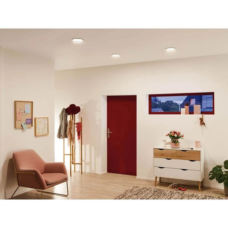 EBL Set Panel Areo rund IP23 LED 1x12W 3000K 180mm Nickel-Matt