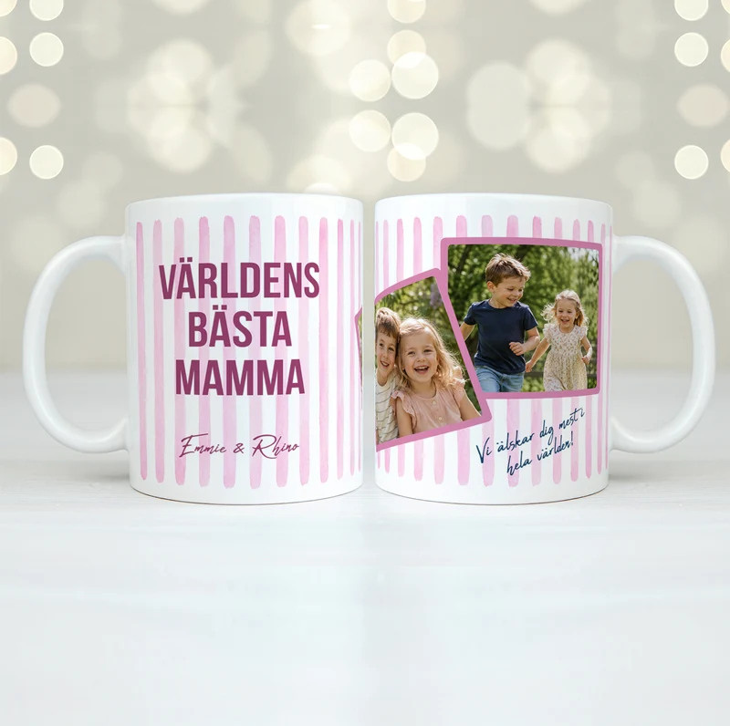 Rosa streck | Text & foton | Personlig mugg