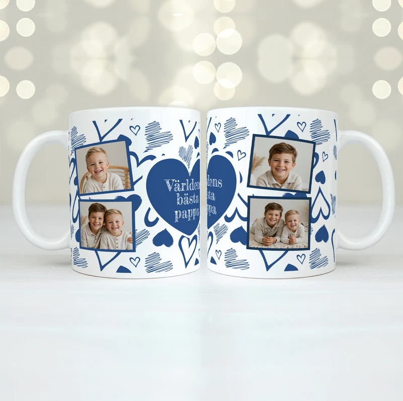 4 foton & text | Personlig mugg