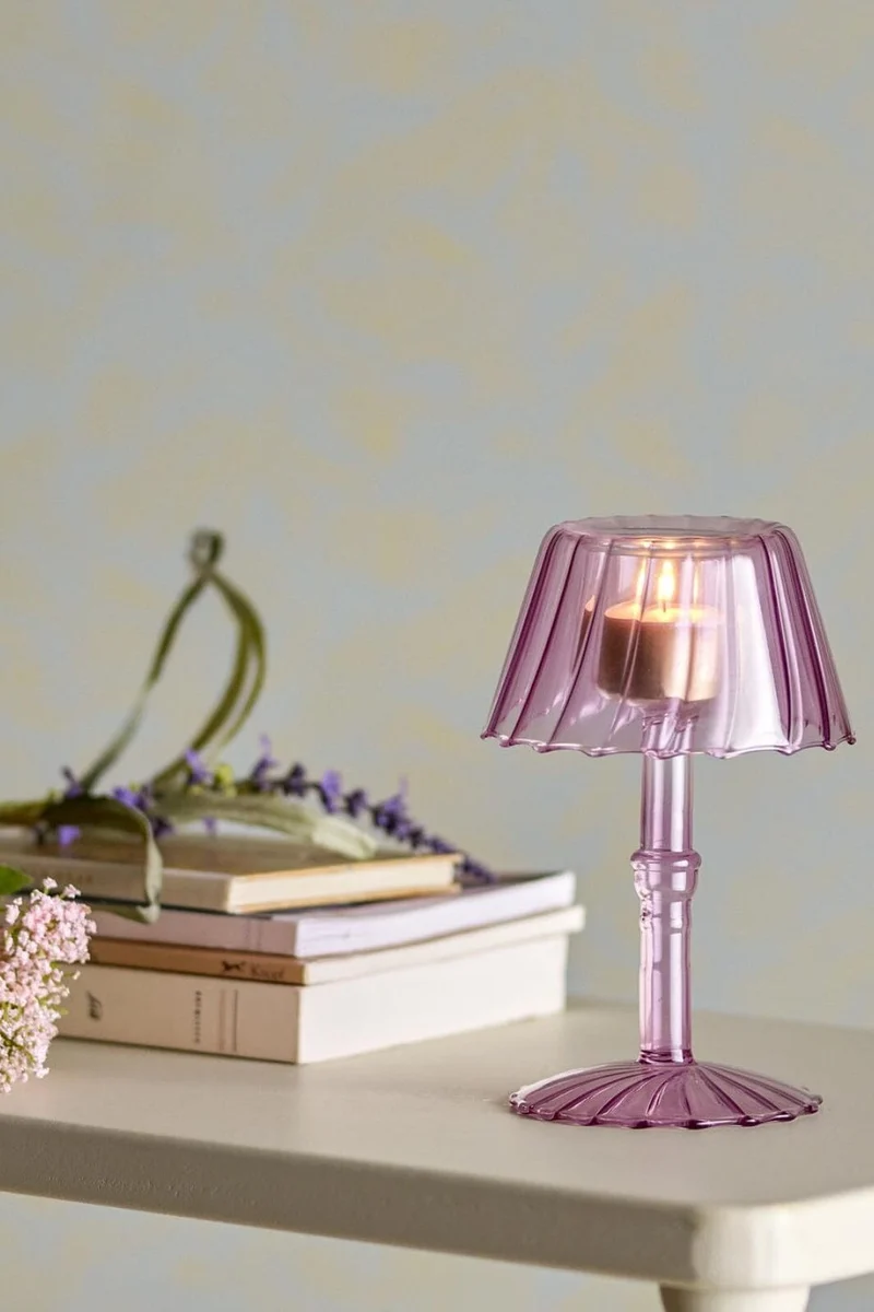 Bloomingville - Cisco Fyrfadsstage, Rosa, Glas 82061723 - Rose