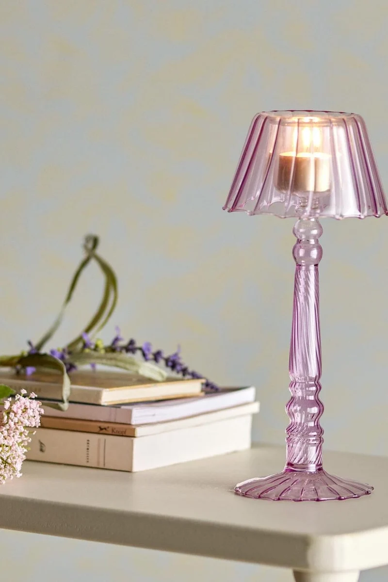 Bloomingville - Cisco Fyrfadsstage, Rosa, Glas 82061722 - Rose