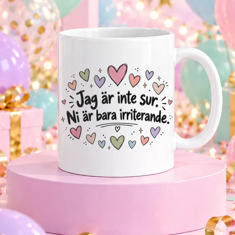 Jag är inte sur | Rolig mugg