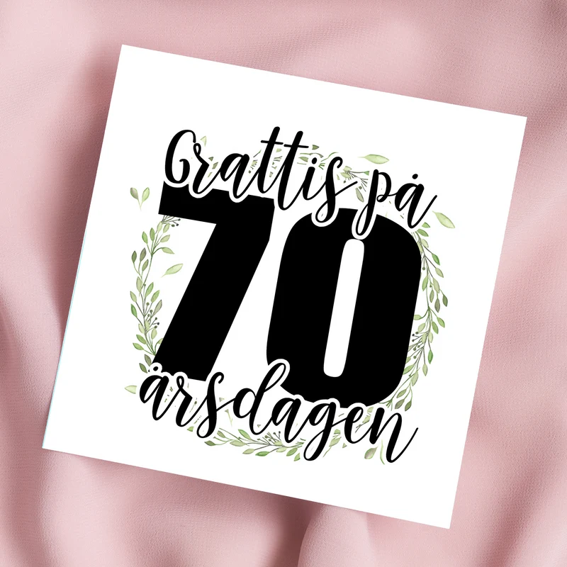 Grattis 70 år | Dubbelvikt kort