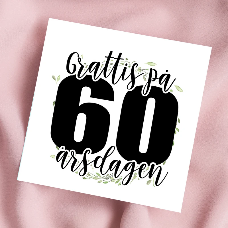 Grattis 60 år | Dubbelvikt kort