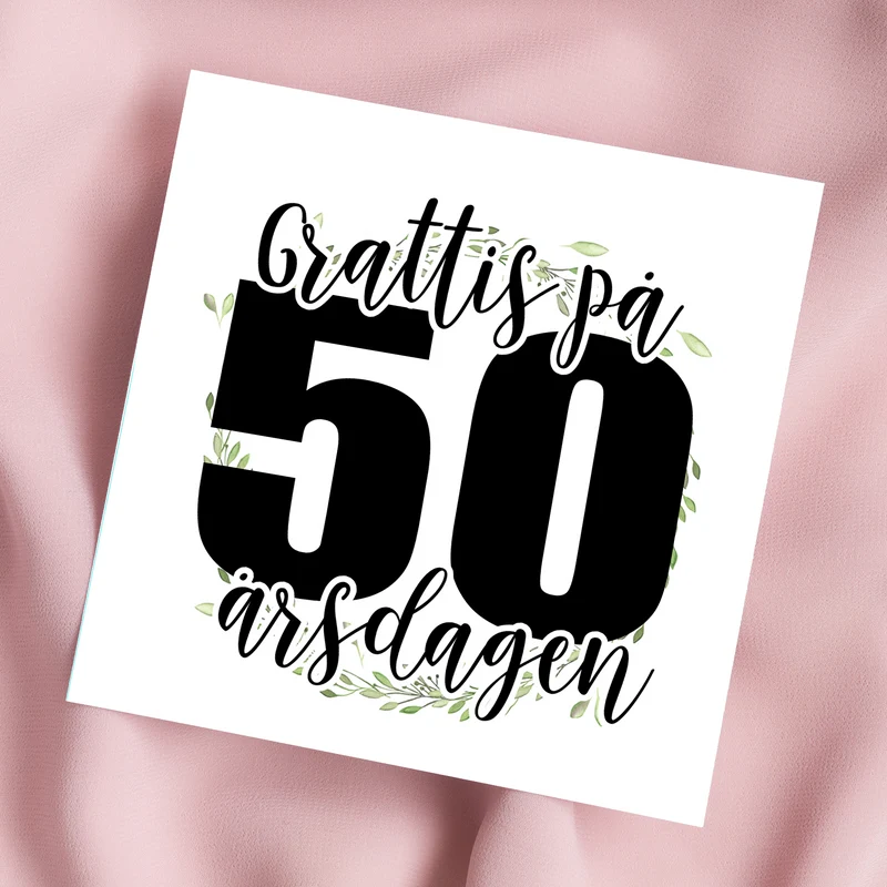 Grattis 50 år | Dubbelvikt kort