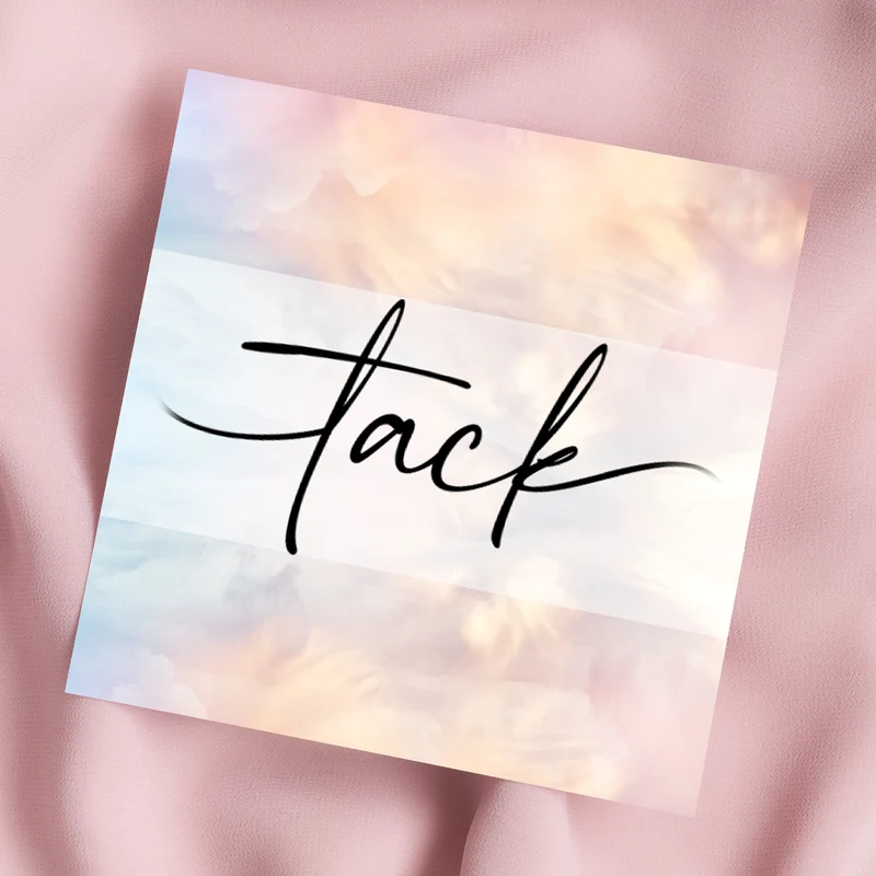 Tack (rosa moln) | Dubbelvikt kort