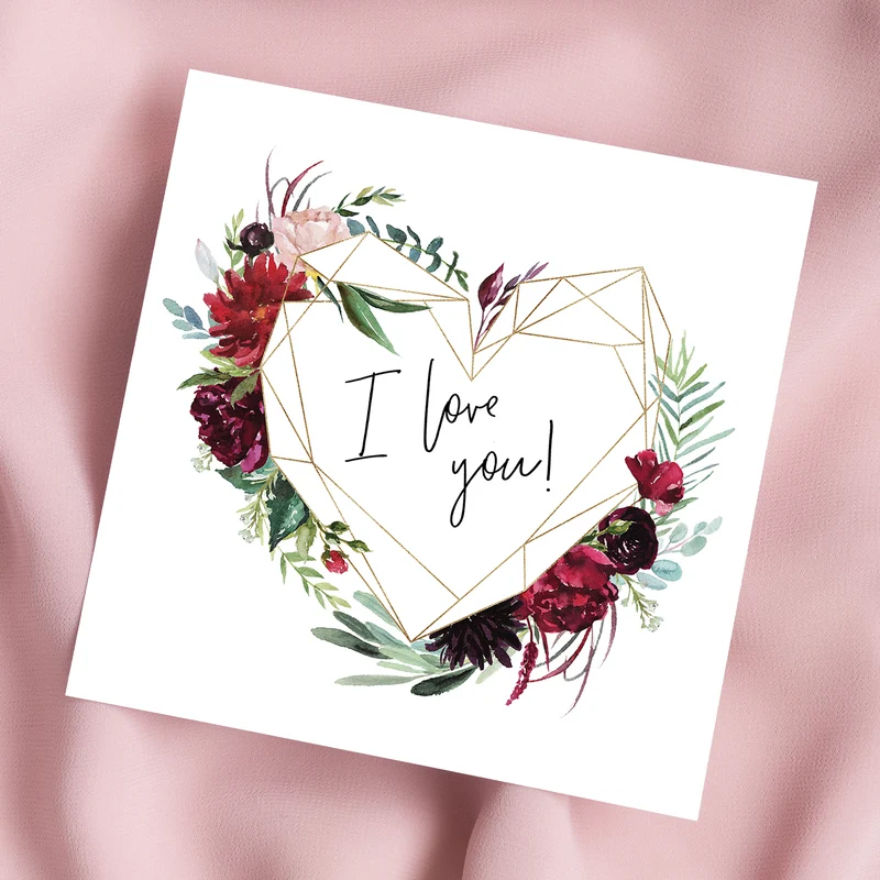 I love you | Dubbelvikt kort