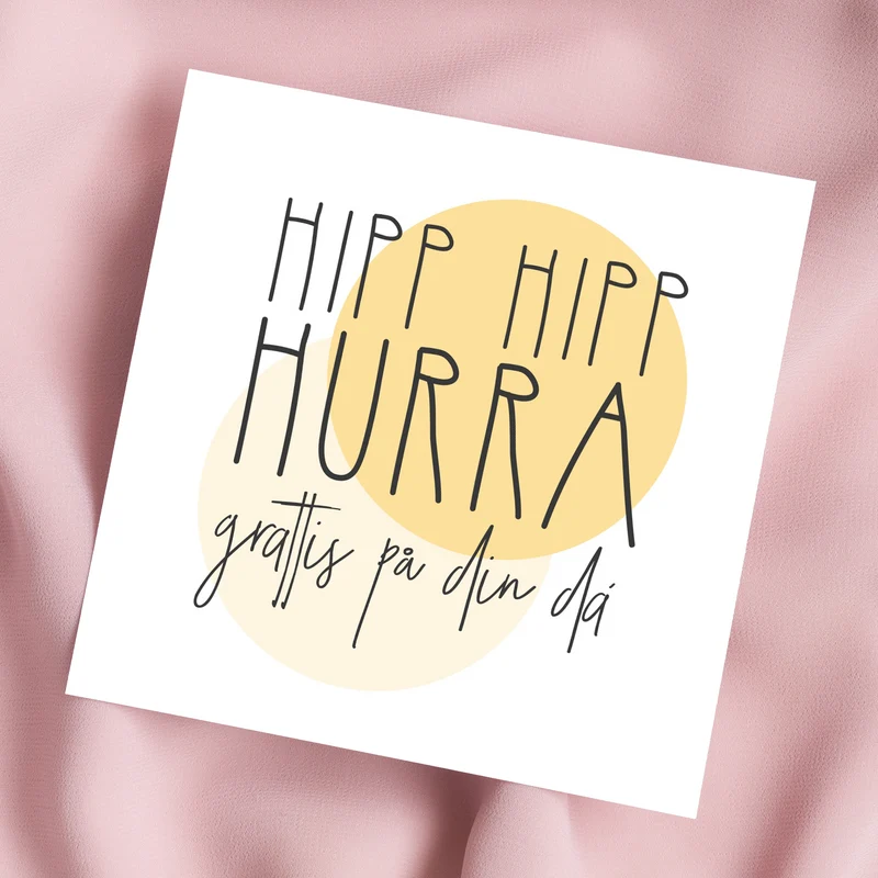 Hipp Hipp (gul) | Dubbelvikt kort