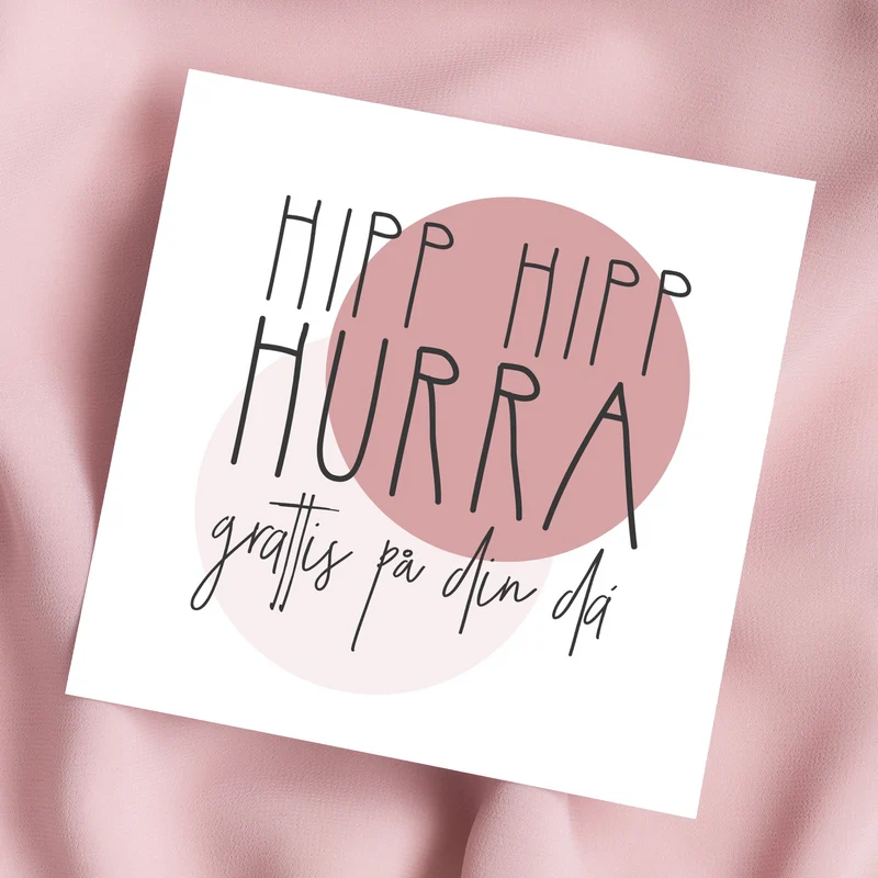 Hipp Hipp (rosa) | Dubbelvikt kort