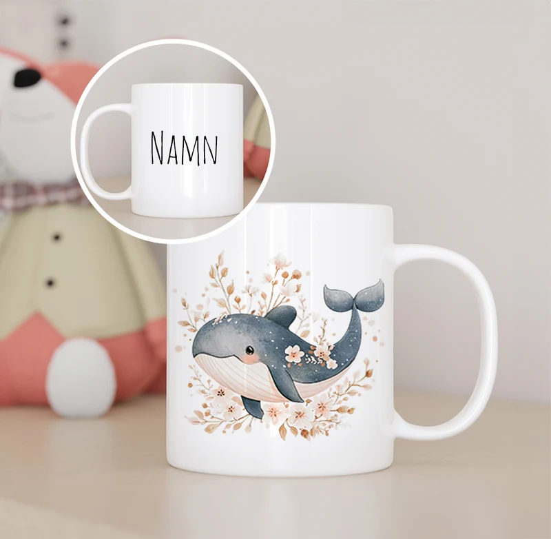 Blåval | Personlig barnmugg