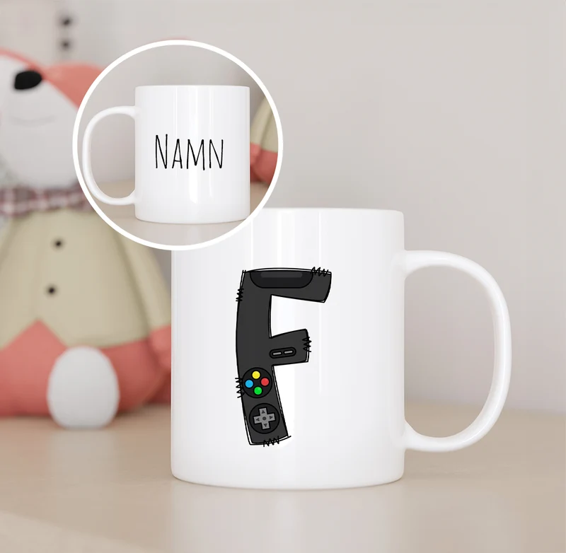 Gamer | Bokstav | Personlig barnmugg