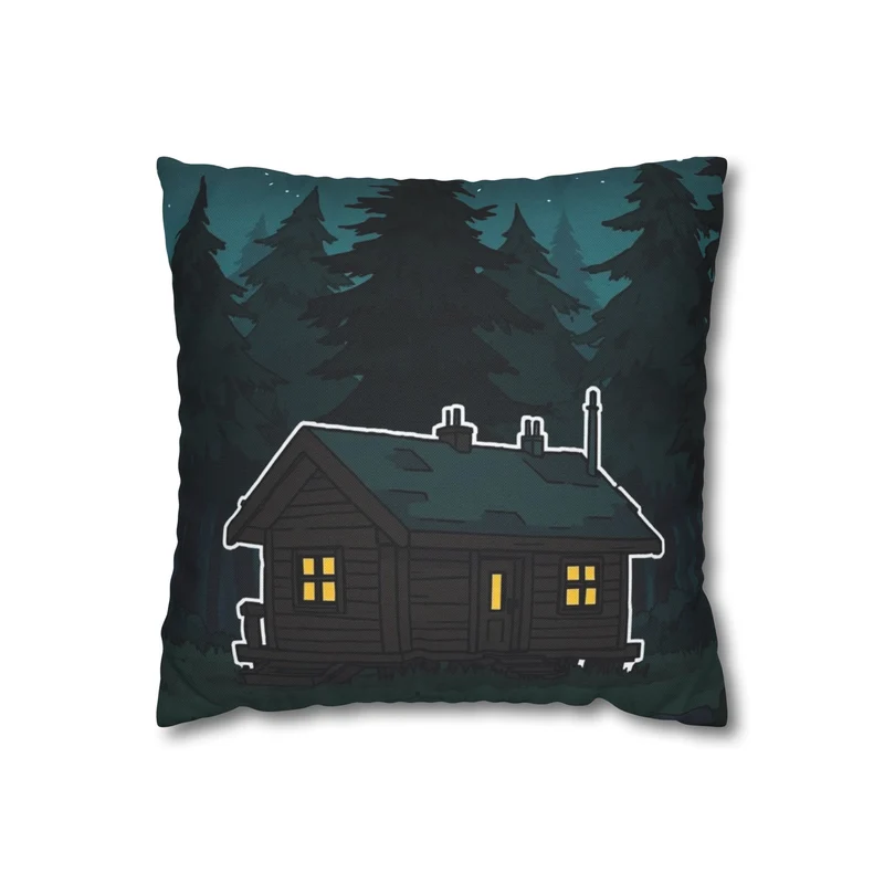 Kuddfodral - Cozy Cabin Forest Night