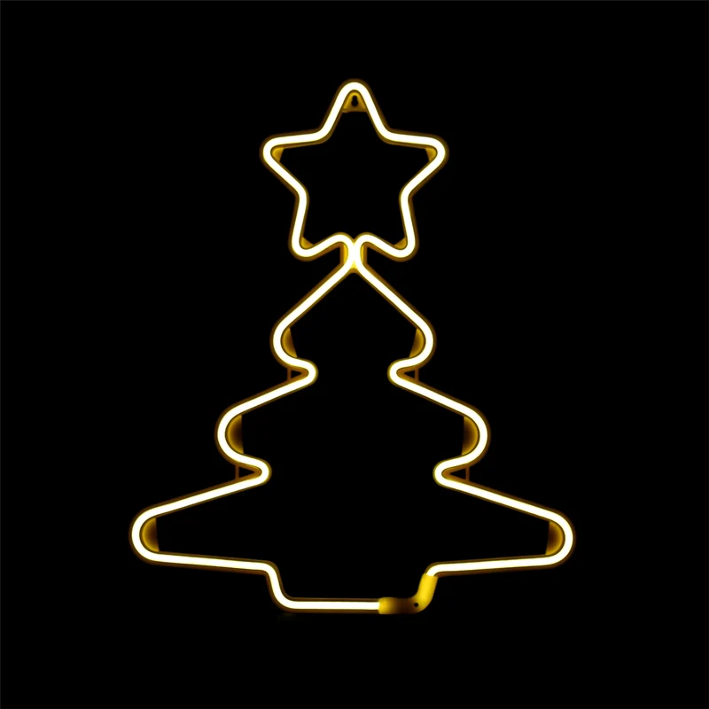 Neon julgran 52x43 cm - Varmvit
