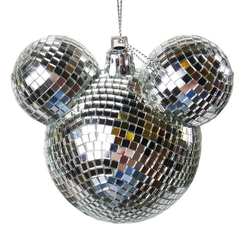 Musse Pigg disco Ornament - silver