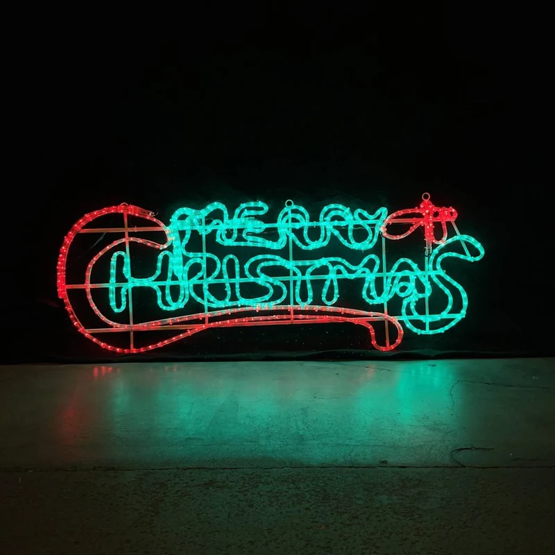 Merry Christmas LED-skylt - 115x43 - utomhus julljus