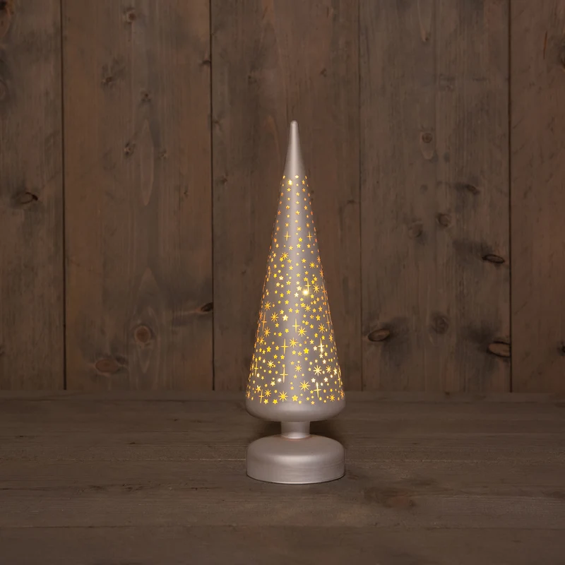 Batteridriven lampa - matt champagnejulgran
