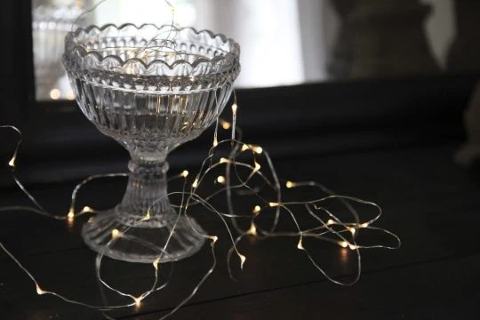 Droplet LED-ljuskedja 40 klara glödlampor 4 m