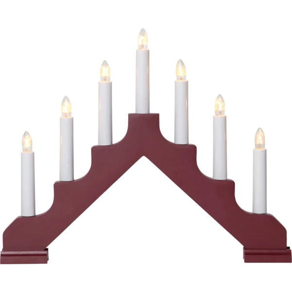 FSC® 7-armad LED-Ljusstake röd eller vit 37,5 cm