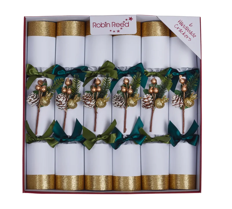 Smällkaramell - vit med guld - 6 st x 30 cm