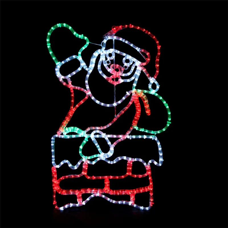 LED -figur - jultomten i skorstenen - 55x85cm