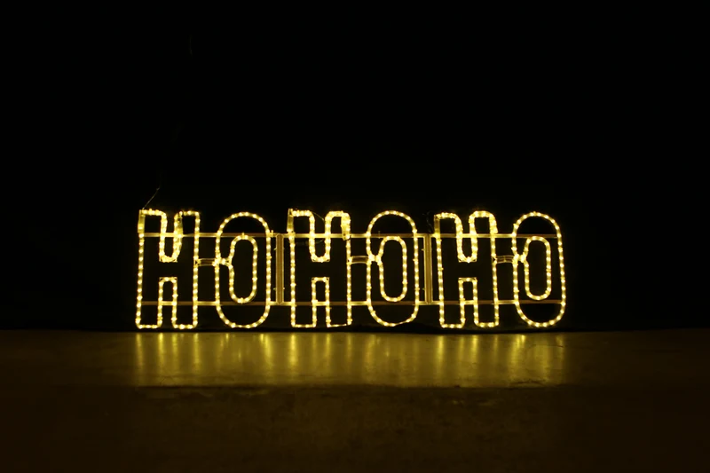 Ho ho ho led jul skylt - 150x38 varm vit