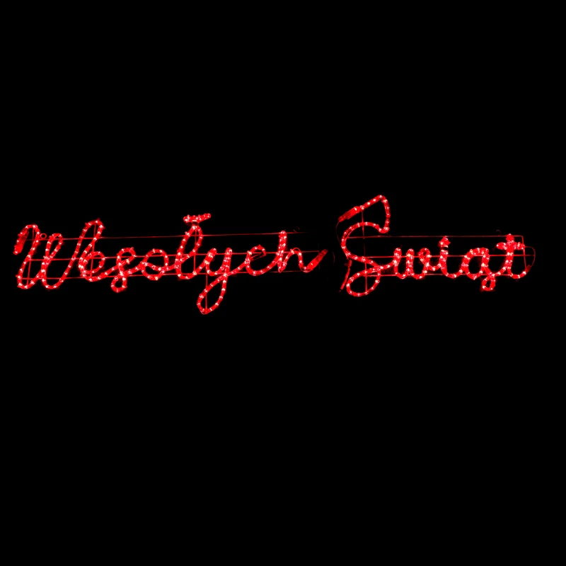 LED-skylt Wesołych Świąt - 44x173cm - utomhus Julbelysning