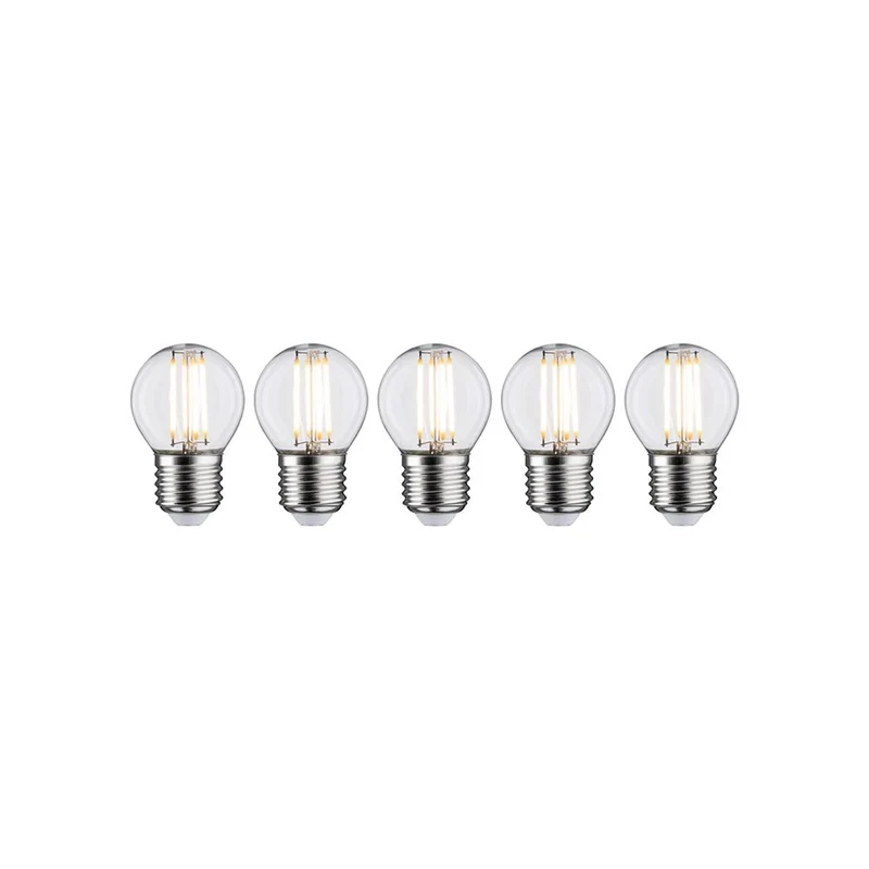E27 5W Leuchtmittel 5er Bündel LED Filament 2700K Tropfen Klar