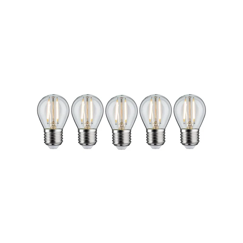 E27 2,6W Leuchtmittel 5er Bündel LED Filament 2700K Tropfen Klar