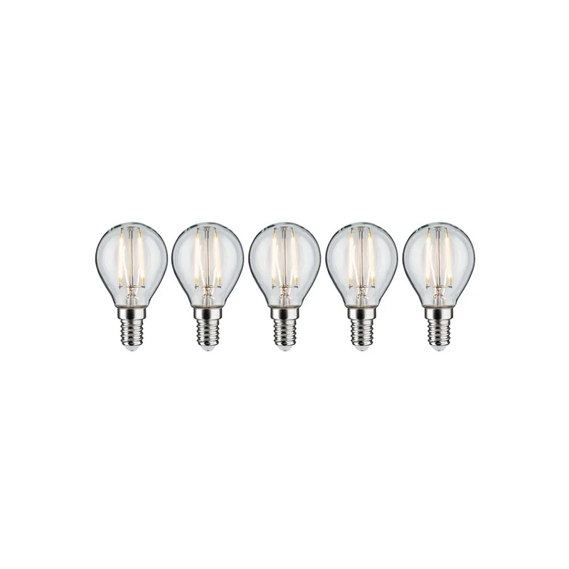 E14 2,6W LED Leuchtmittel 5er Bündel Filament 2700K Tropfen Klar