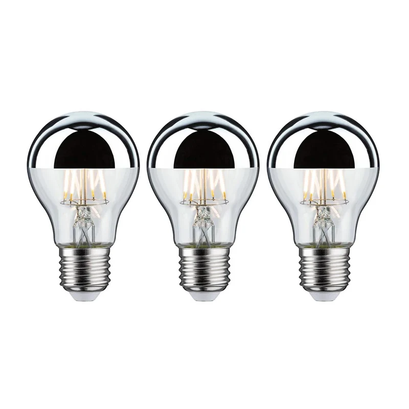 E27 3 x 6,5W LED Leuchtmittel Kopfspiegel Silber 2700K