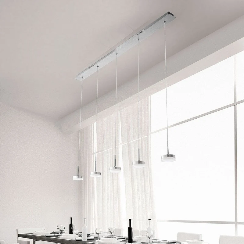 Dunk LED Pendelleuchte 136cm Dimmbar & längenjustierbar Alu-Gebürstet