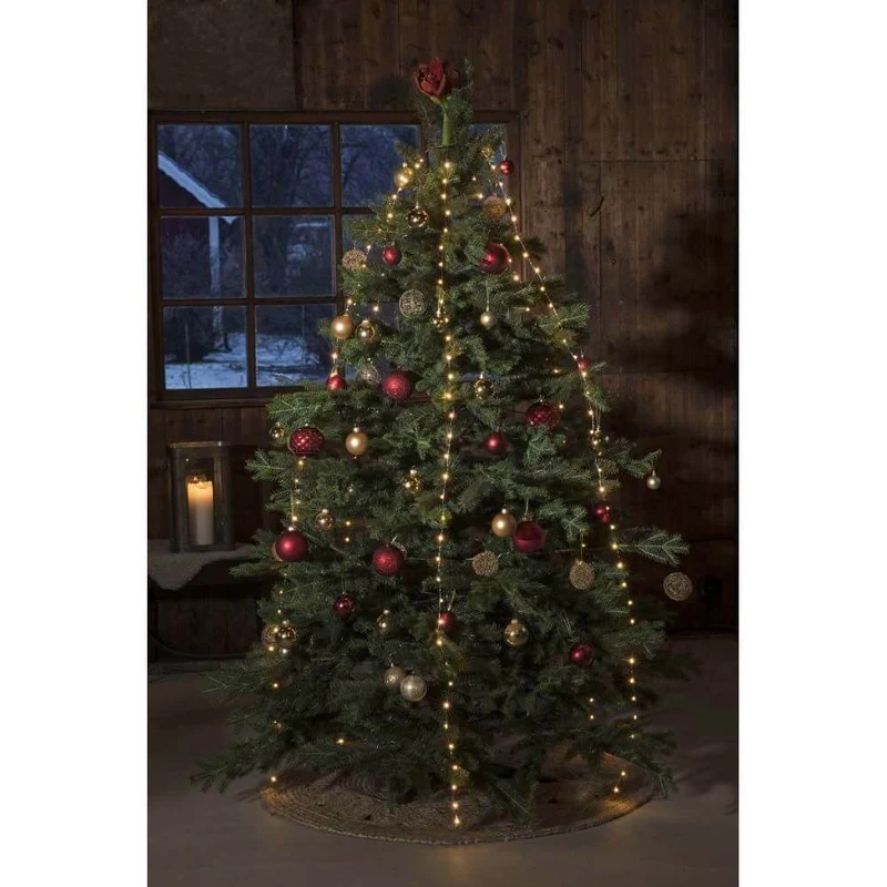LED Baummantel mit Ring Ø 11 LED Tropfen 5 Stränge mit 36 Dioden 180 bernsteinfarbene Dioden