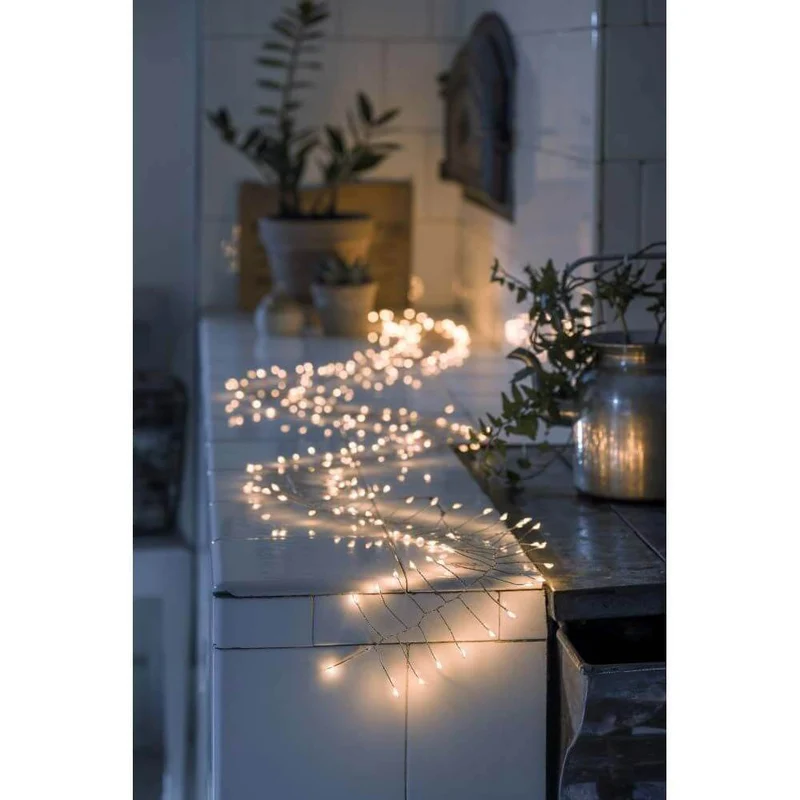 7m Micro LED Lichterkette Firecracker 200 bernsteinfarbene Dioden