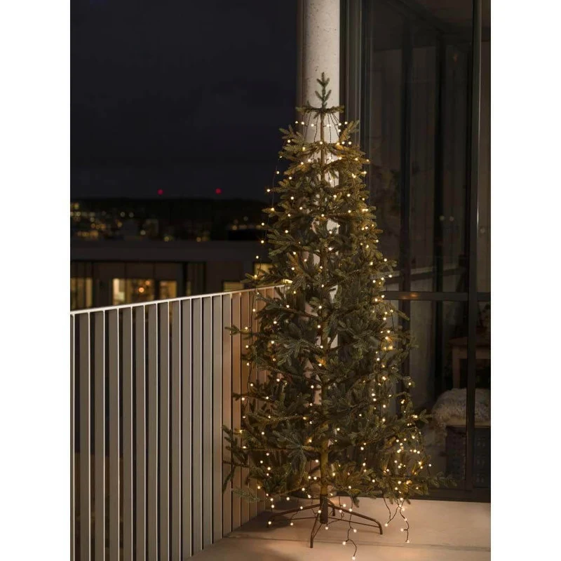 LED Baummantel mit Ring Ø 11 mit Globes 8 Stränge mit 30 Dioden 240 bernsteinfarbene Dioden IP44