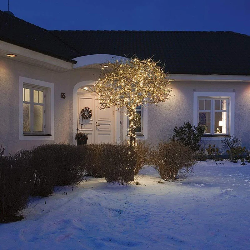 16m Micro LED Lichterkette mit Aufroller 40 bernsteinfarbene Dioden IP44