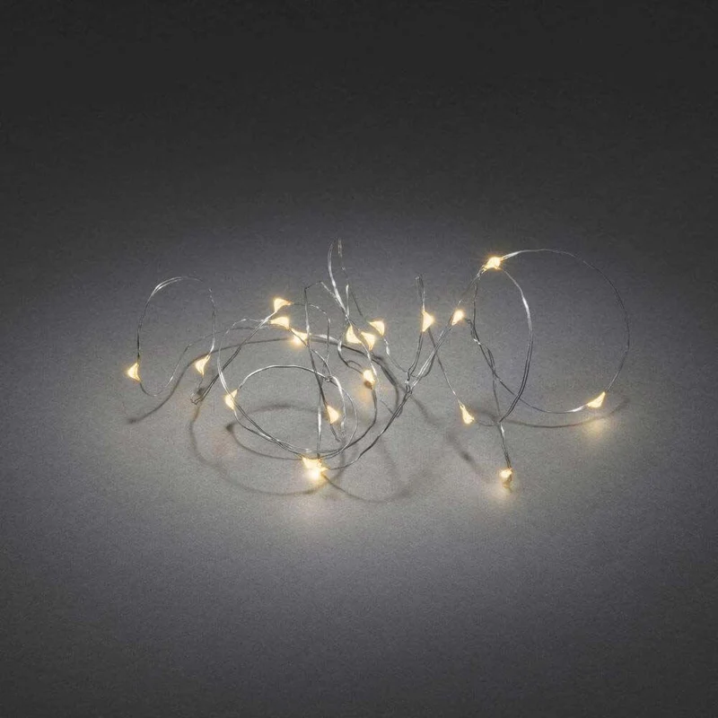 4m Micro LED Lichterkette Timer 40 bernsteinfarbene Dioden batteriebetrieben Innen