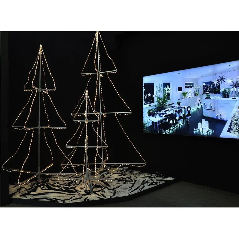 LED Schlauchsilhoutte Tannenbaum 3D klein 216 Warmweiße Dioden IP44