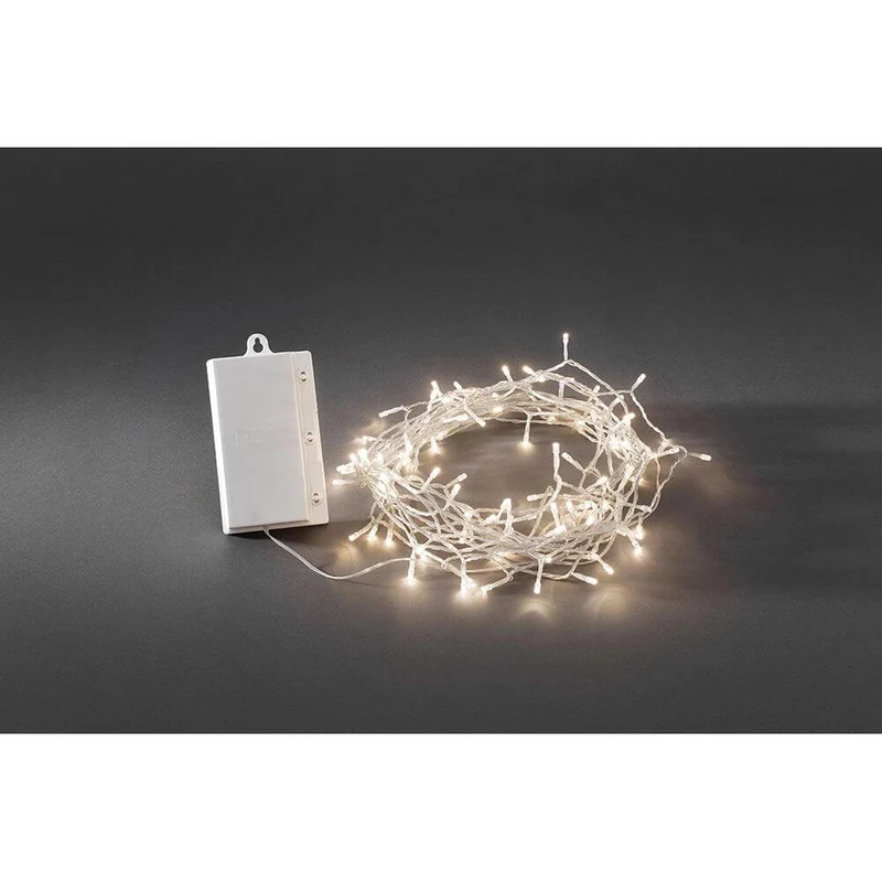 LED Lichterkette Timer 8 Funktionen Memoryfunktion 128 Warmweiße Dioden batteriebetrieb IP44