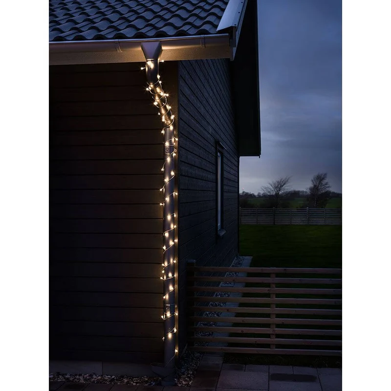 LED Globelichterkette runde Dioden 160 Warmweiße Dioden IP44