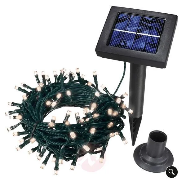 Solcellsdriven LED-ljuskedja m/100 LED (flera färger) 9 meter