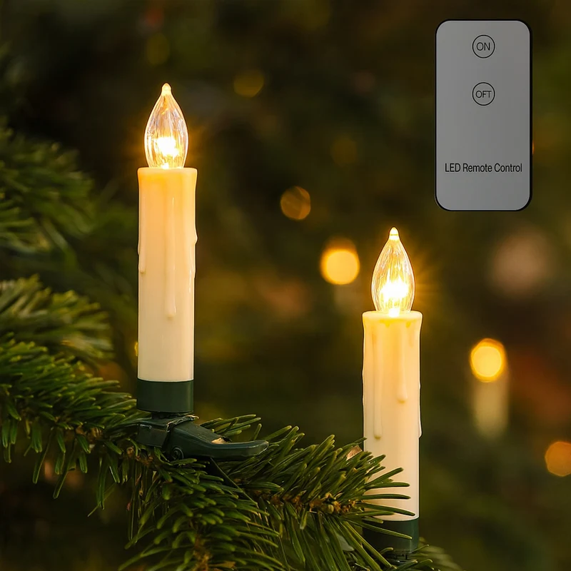 Trådlösa LED-julgransljus (10, 20 eller 30 st) med fjärrkontroll