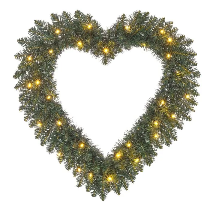 Granhjärta med LED-ljus